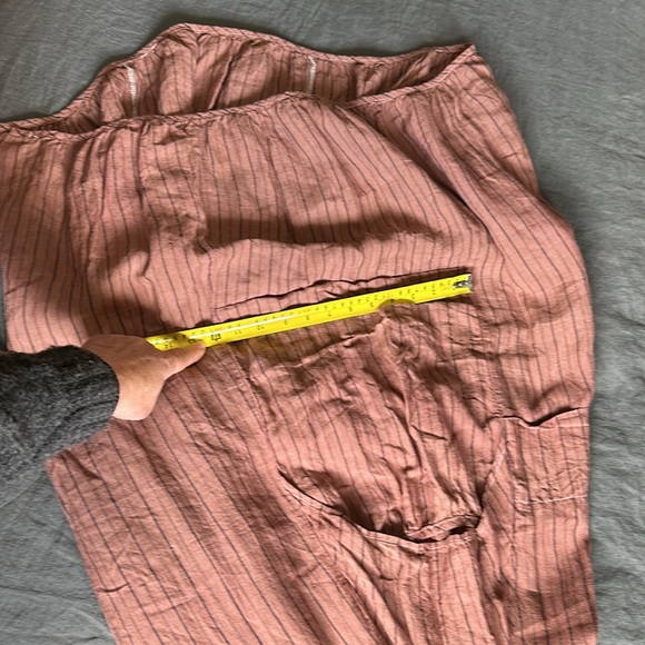 XL Lagenlook dress from a boutique in Seoul Korea. Dusty pink/tan w pinstripes - Picture 13 of 16